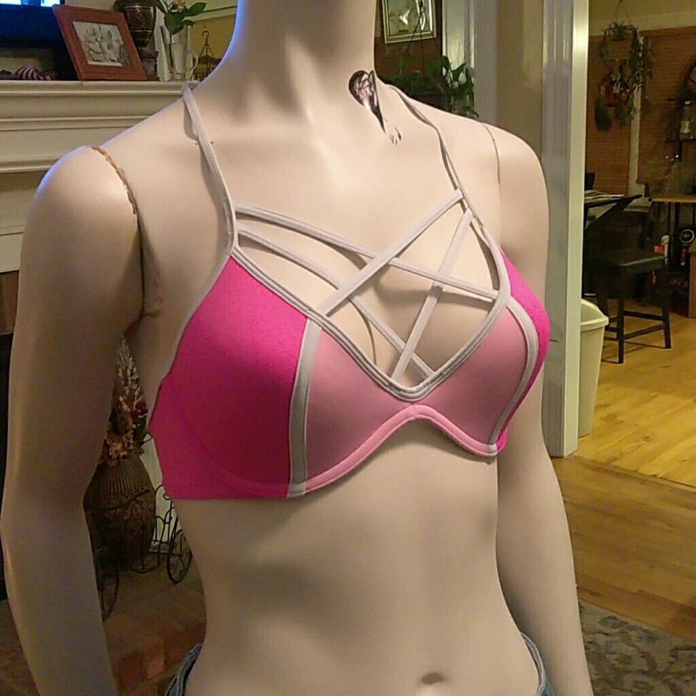 Pink ladies bikini top
